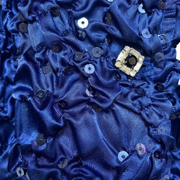 CACHET Evening Blouse Plus Size 2X Blue Satin Womens Party Top Wedding Guest - Picture 8 of 8